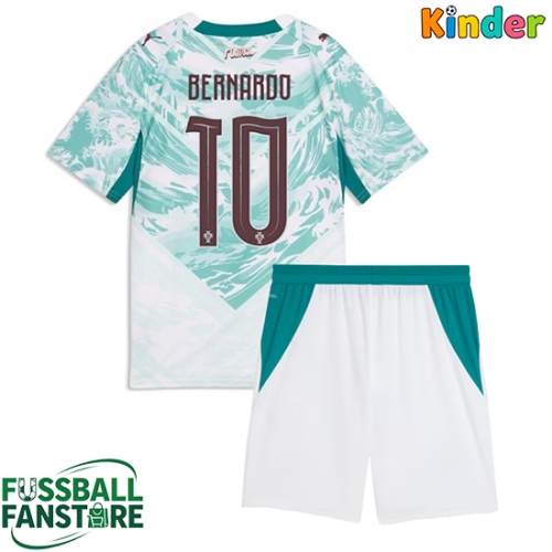 Portugal Bernardo Silva #10 Replik Auswärtstrikot Kinder WM 2026 Kurzarm (+ Kurze Hosen)